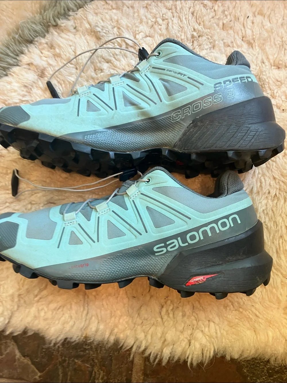 Salomon Women's Trail Runners - Mint Green and Gray